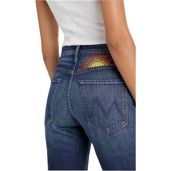 MOTHER The Tomcat Ankle “Roasting Nuts” Jeans 🌞 Embroidered Sun | Size 28 - Picture 3 of 16
